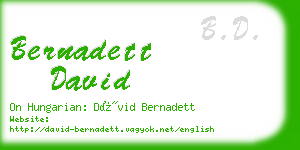 bernadett david business card